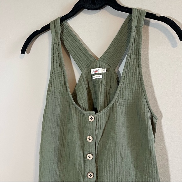Faherty Women’s Olive Green Organic Cotton Gauze Tank Top XS - Picture 2 of 11